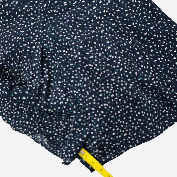 LIRA Navy White Grn Print Romper Women Small Cross Over Top Smocked Slinky Sexy - Picture 11 of 13